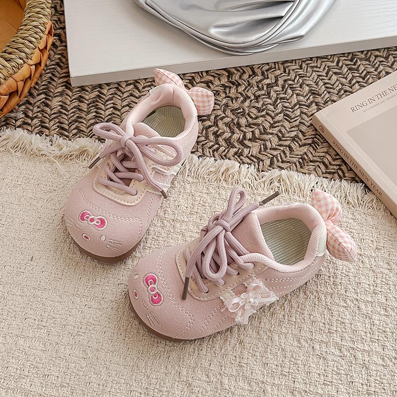 

Children s Sneakers2026Summer new style girls cute bow doll non-slip casual shoes, sneakers, running shoes 23-28Code one hand6Double розовый