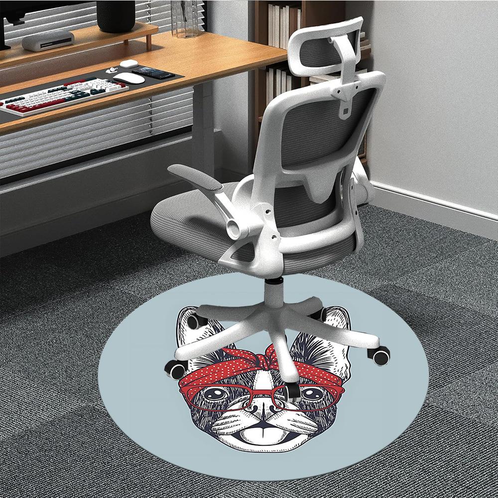

1pc FrenchieChair Carpet for Office, Indoor Non-Slip Washable Polyester Fiber Carpet, Mat For Office, Machine Washable 80cm