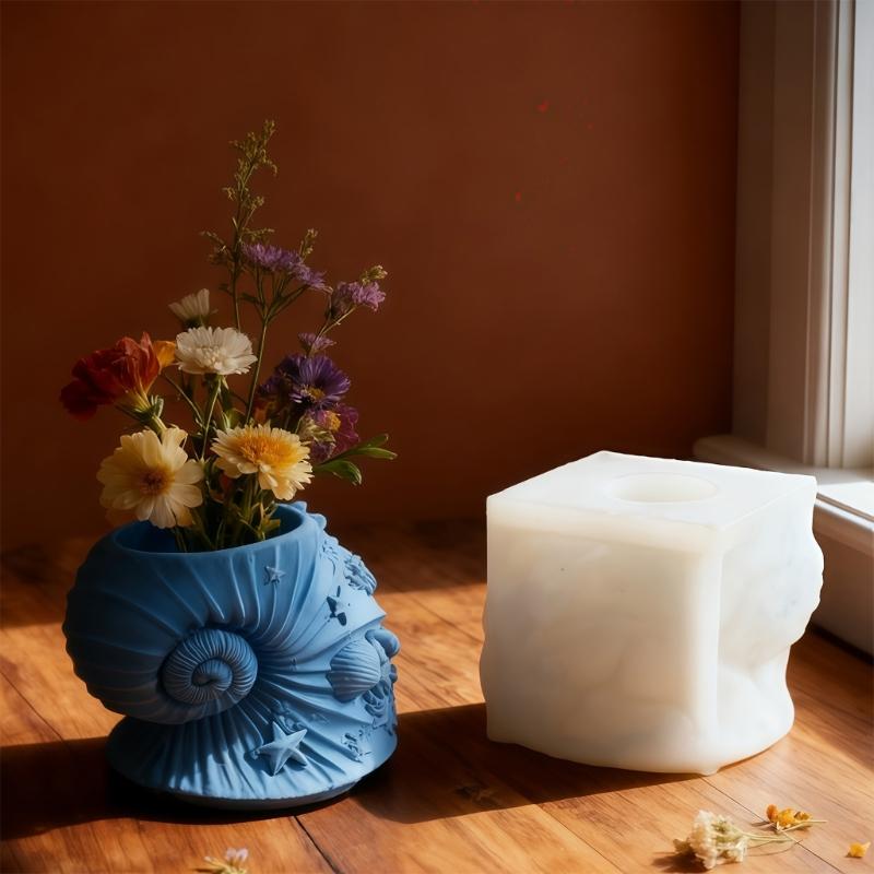Conch Shape Candle Cup Silicone Molds For Resin Casting Candle Holder Chocolate Flowerpot Gypsum Statue Home Decoration