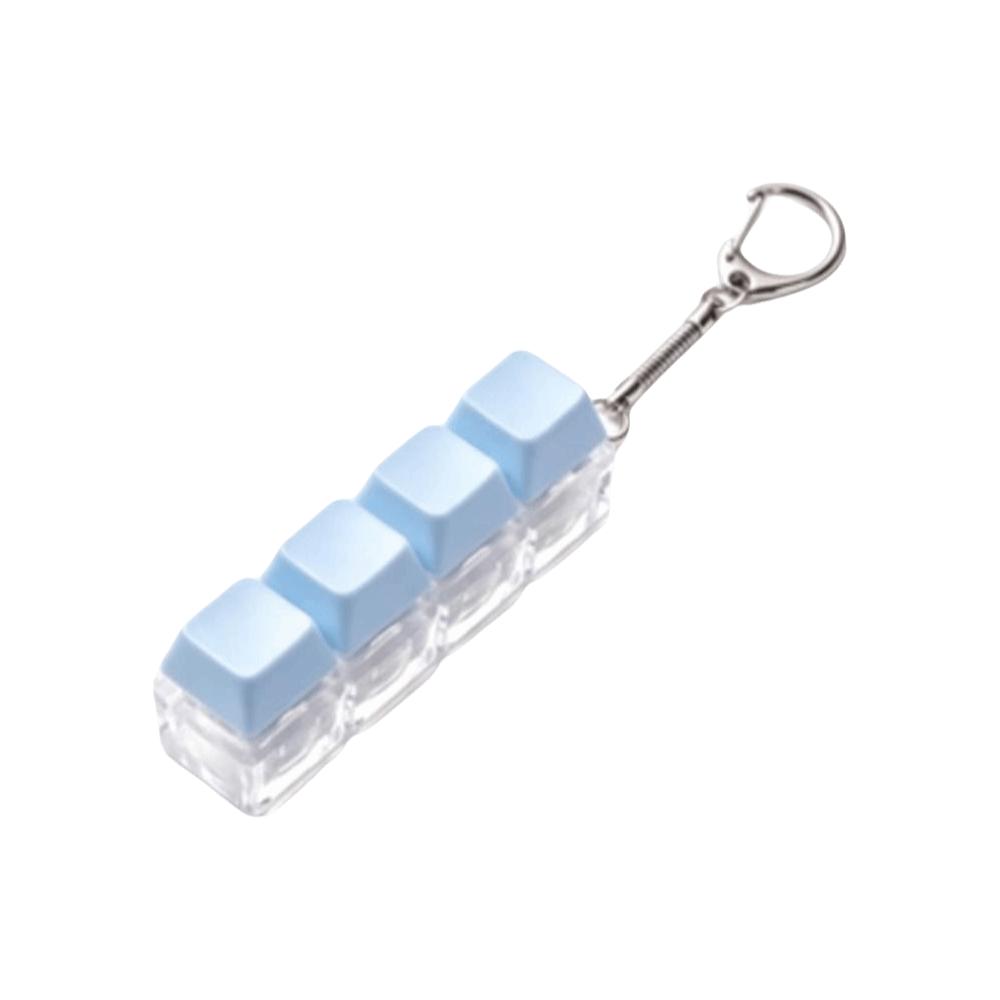 Taschenanhänger Tastatur Fidget Schlüsselanhänger 4 Tasten Knopf Fidget Clicker Spielzeug Tastenkappe Schlüsselanhänger Geschenke