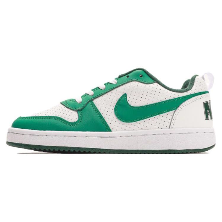 Nike Court Borough Leather Casual Comfortable Non-Slip Durable Low-Top Kids Skate Shoes Kids Sneaker White Green FN3689-131