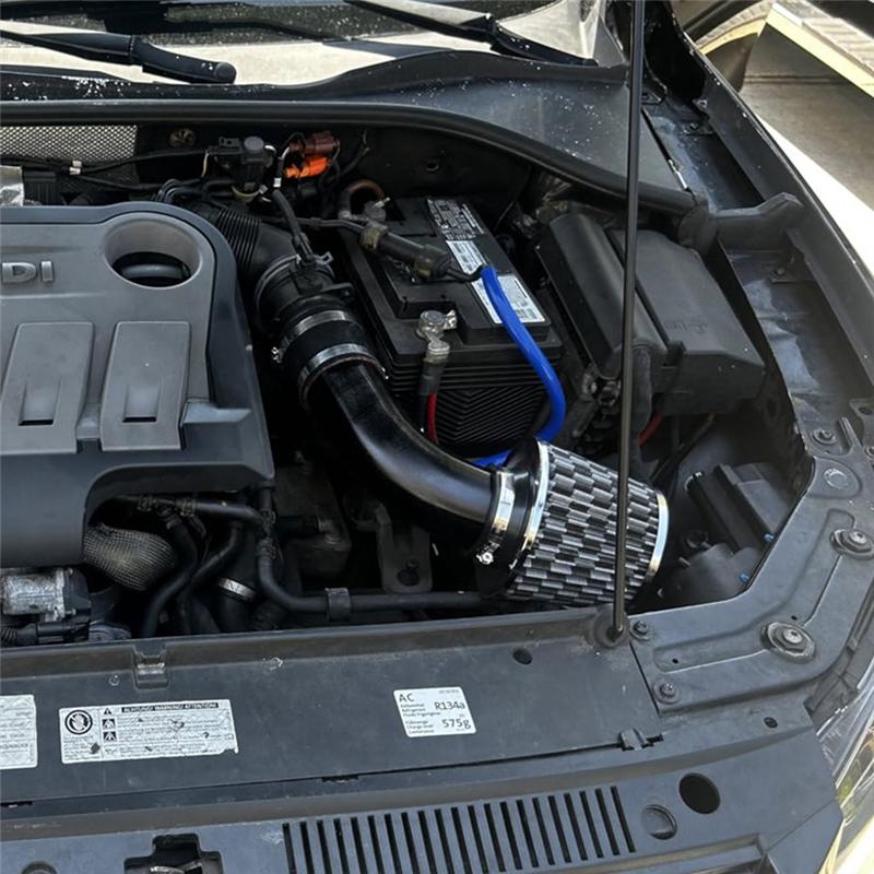 Cool Air Intake Kit, 3Inch Universal Car Cool Air Intake Pipe Aluminium Automotive Filter Induction Flow Hose Pipe Kit