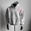 Felpa con cappuccio unisex ricamata floreale, vestibilità larga, streetwear, pullover, invernale