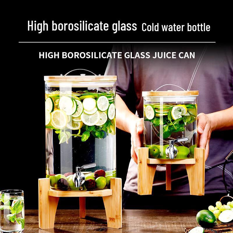 Heat-Resistant Glass Beverage Dispenser with Spigot