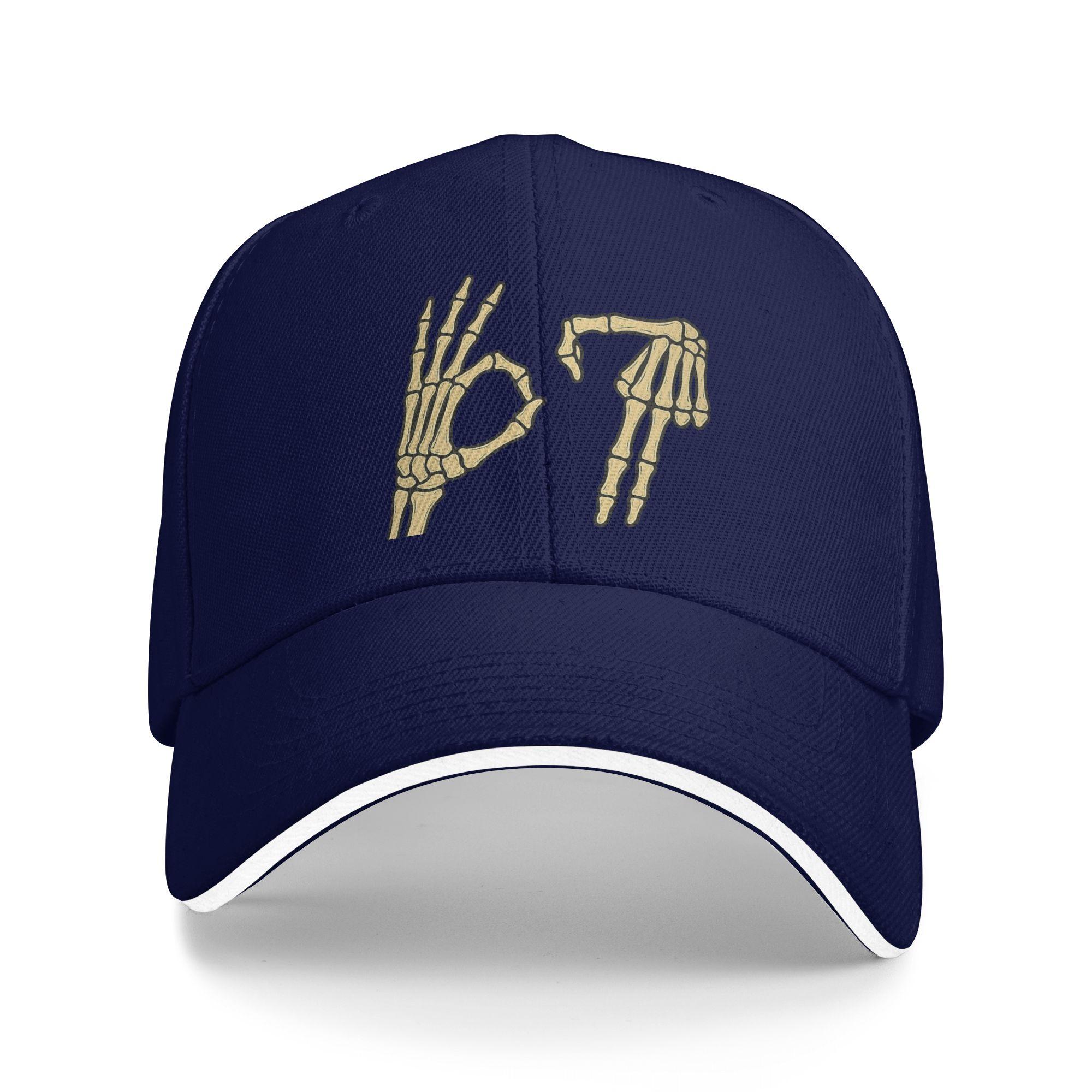 67 Skeleton Hand Halloween Casual Baseball Cap  Hunting Camping Trucker Hat Summer SunProof Couple Women Fashion Baseball Caps One Size