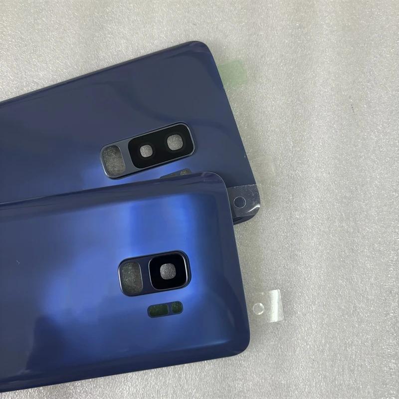 For Samsung Galaxy S9 G960 / S9 Plus G965 SM-G965F Battery Back Cover Rear Glass Panel Housing Case Camera Lens Replace
