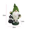 Garden Gnome with Solar Light Decorative Moss Gnome Figurine Waterproof Funny Garden Sculpture for Patio Lawn Yard Balcony