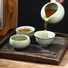 Ru Kiln Master Crackled Porcelain Tea Tasting Cup - Ceramic Kung Fu Tea Set and Business Gift
