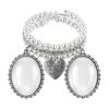 Picture Frame Pendant Pearl Bracelets for Photo Pendant Jewelry Making Heart