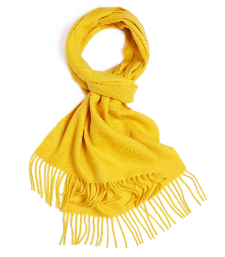 RAINBOW Large Thick Cashmere in Plaid Wide x 180cm 100% Stole/Scarf (60cm Long, Yellow)