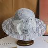 Wind Lace Big Edge Sun Hat Children Summer Elegant Flower Fashion Hepburn Style Sun Hat Sun Protection Beach Hat