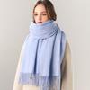 Pure Wool Scarf Winter Men and Women Senior Couple Grey Scarf Shawl Gift Boyfriend Birthday Gift