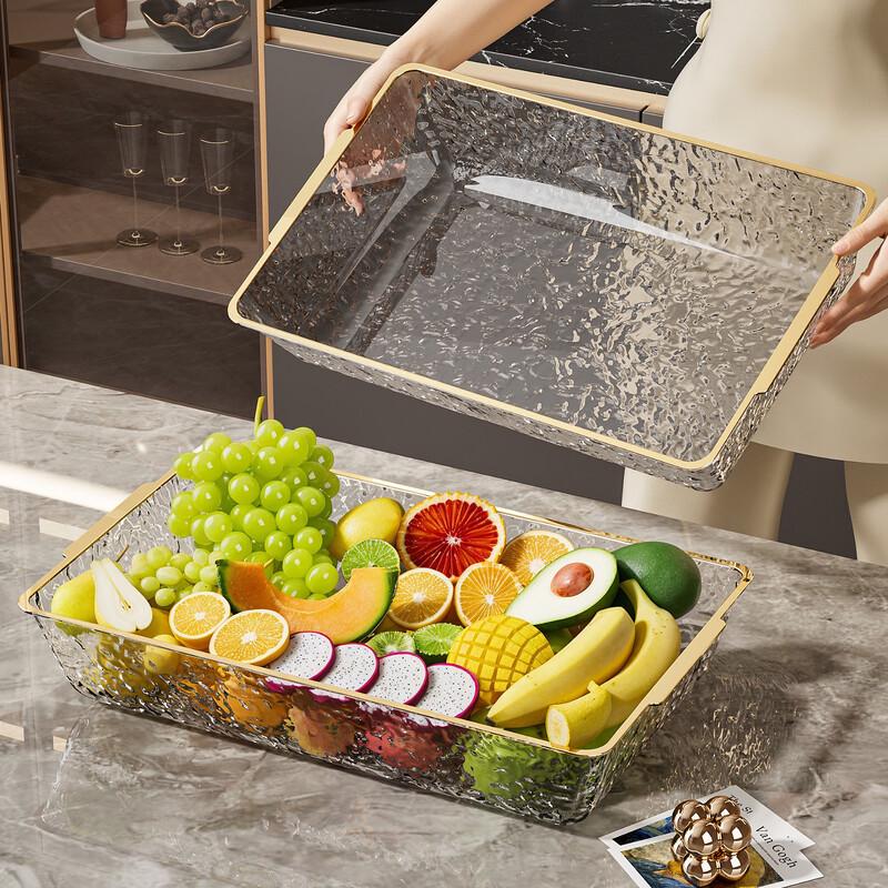 CHAHUA Hammered Square Fruit Serving Tray