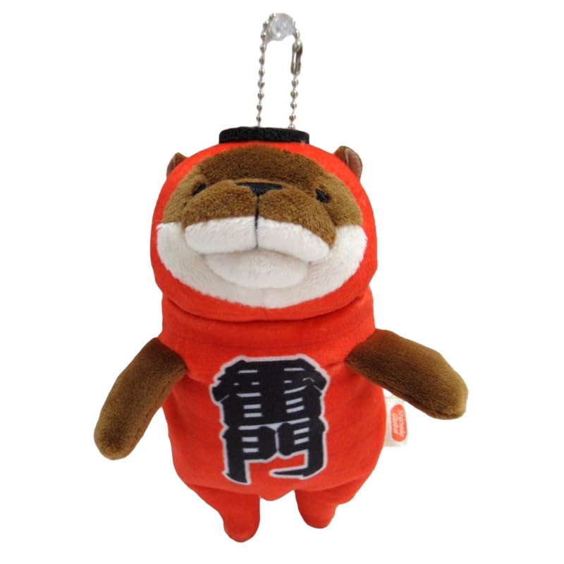 Morisaka Global Local Mochi Otter Kaminarimon Mini Brown 7x5x14cm Otter Plush Souvenir Asakusa Tokyo Japan Tourist Attraction Travel Soothing Soft
