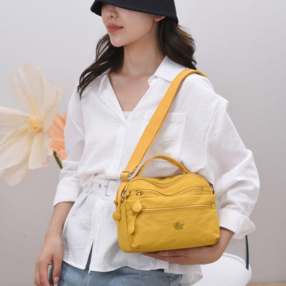 New Long Strap Shoulder Bag Large Capacity Multi-Layer Messenger Bag Waterproof Durable Women's Handbag Work