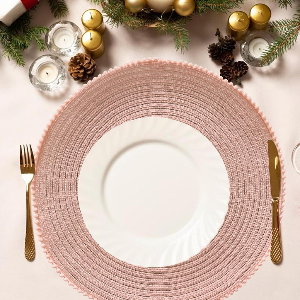 Nordic Style Cotton Round Placemats With Heat Insulation For Dining Room Decor