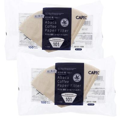 Filtro de café Sanyo Sangyo marrom para 1-2 xícaras Abaca em forma de leque não branqueado 100 peças Conjunto de 2 [Produto]