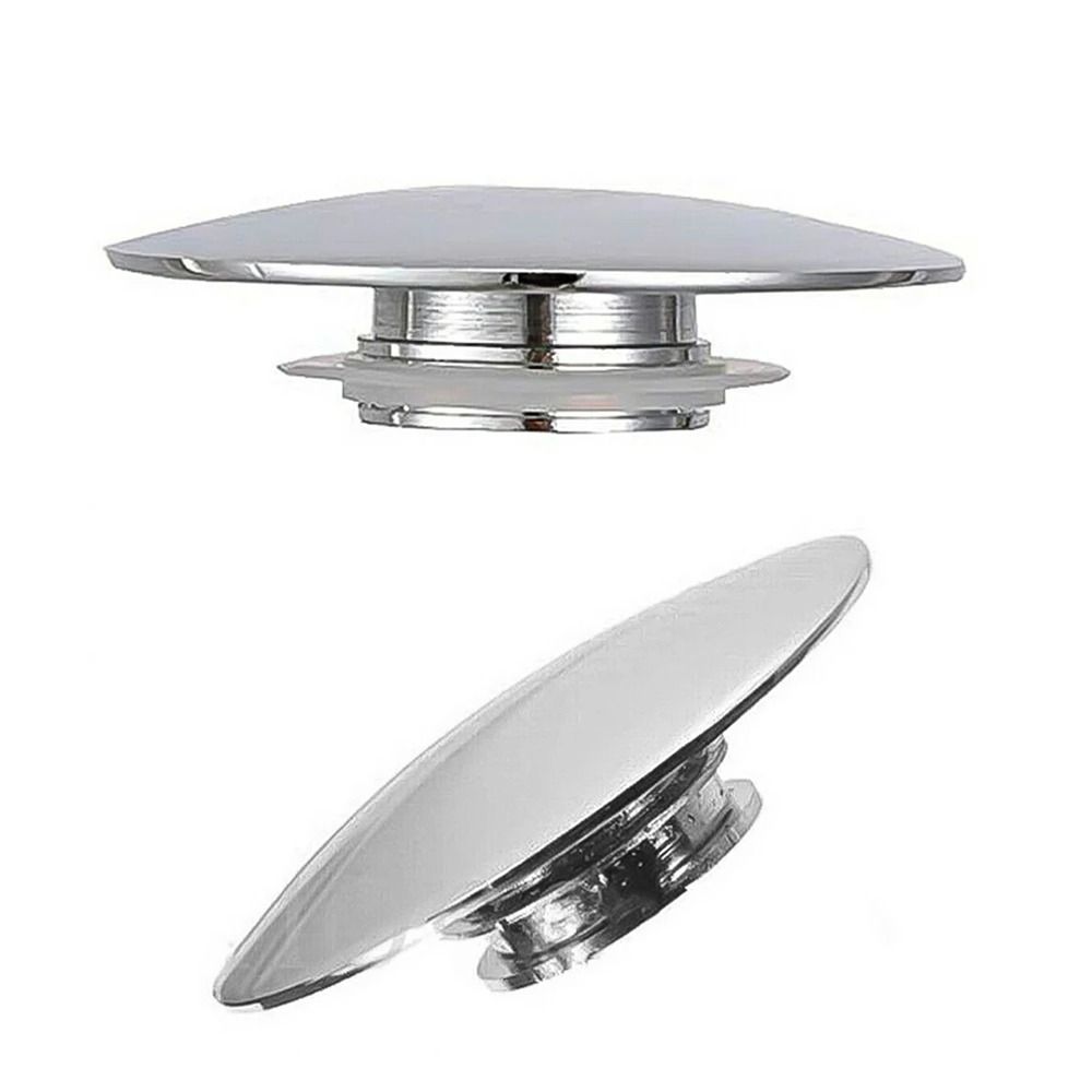 1Pcs Push Button Waste Sink Plug Silver Alloy Drain Stopper 66mm Click Clack Basin PopUp Cap Replacement Part for Bathroom Sink
