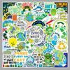 50 Eco-Friendly Waterproof Nature Stickers - Green Environmental and Public Welfare Themes