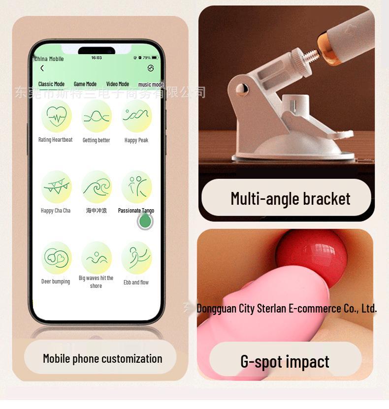 Women's Fully Automatic Telescopic Vibrating Masturbator with App & Remote Control