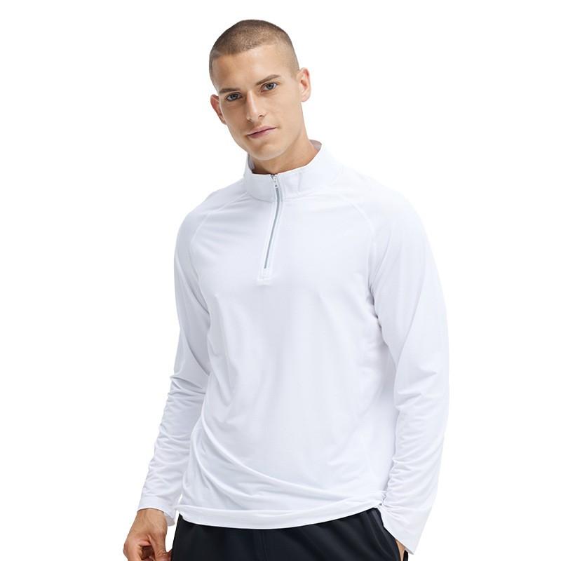 Mens Half Zip Long Sleeve Cycling Jersey Quick Dry Slim Fit Running Gym Top