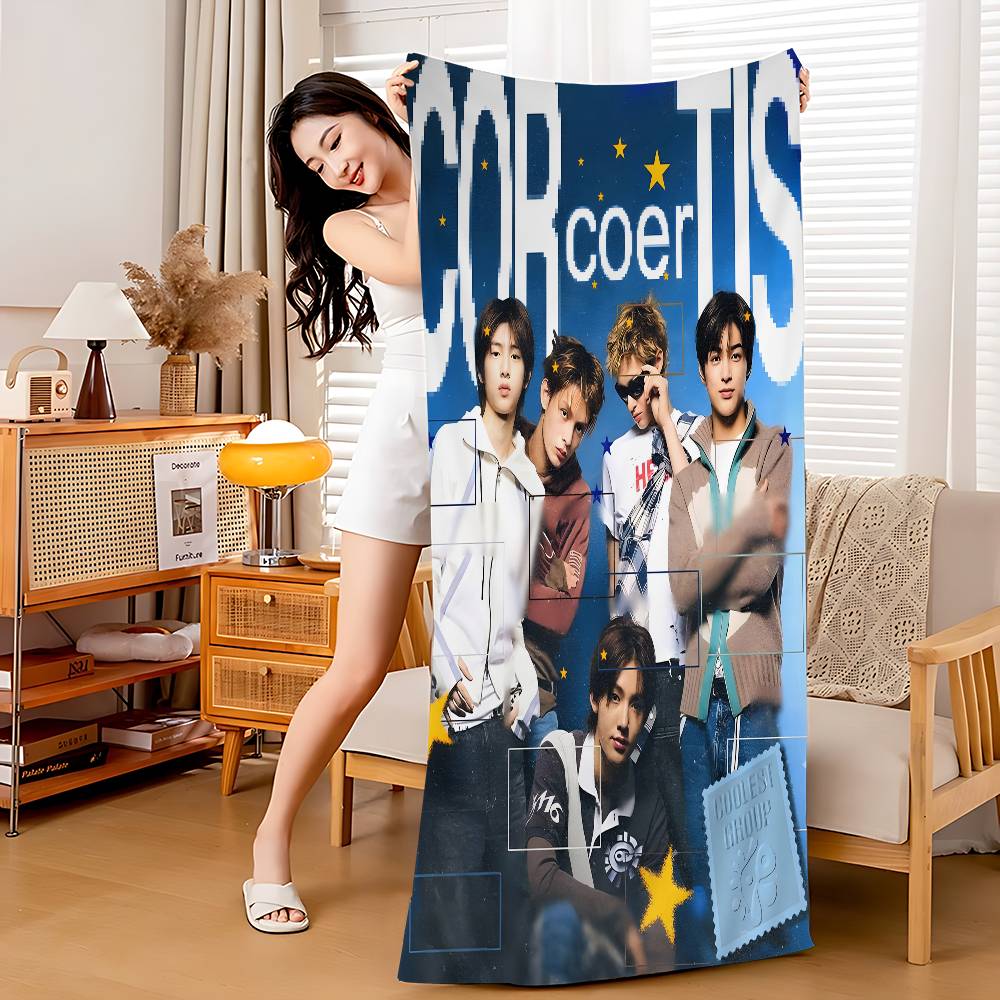 Kpop Music C-CORTIS Microfiber Blanket Quick Drying Beach Towels Oversized Printing Super Absorbent Pool Towel Blanket