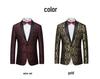 Men's Slim-Fit Jacquard Blazer: Stylish Single-Breasted Formal Wear for Stage Performances, Weddings, and Banquets