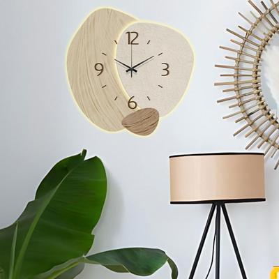 Wall Clock Decorative 3 Adjustable Lighting Simple Vintage Decoration Ornament for