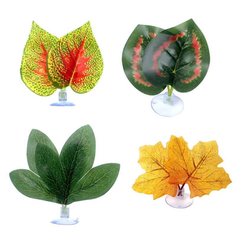 Landscaping Simulation Plant  Leaf With Suction Cup Landscaping Plant For Fish Tank