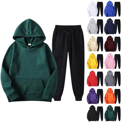 Herren-Sport-Trainingsanzug mit Kapuze, Unisex, zweiteilige Lauf-Outfits, Langarm-Pullover, Hoodies, Sweatshirt + Jogginghose