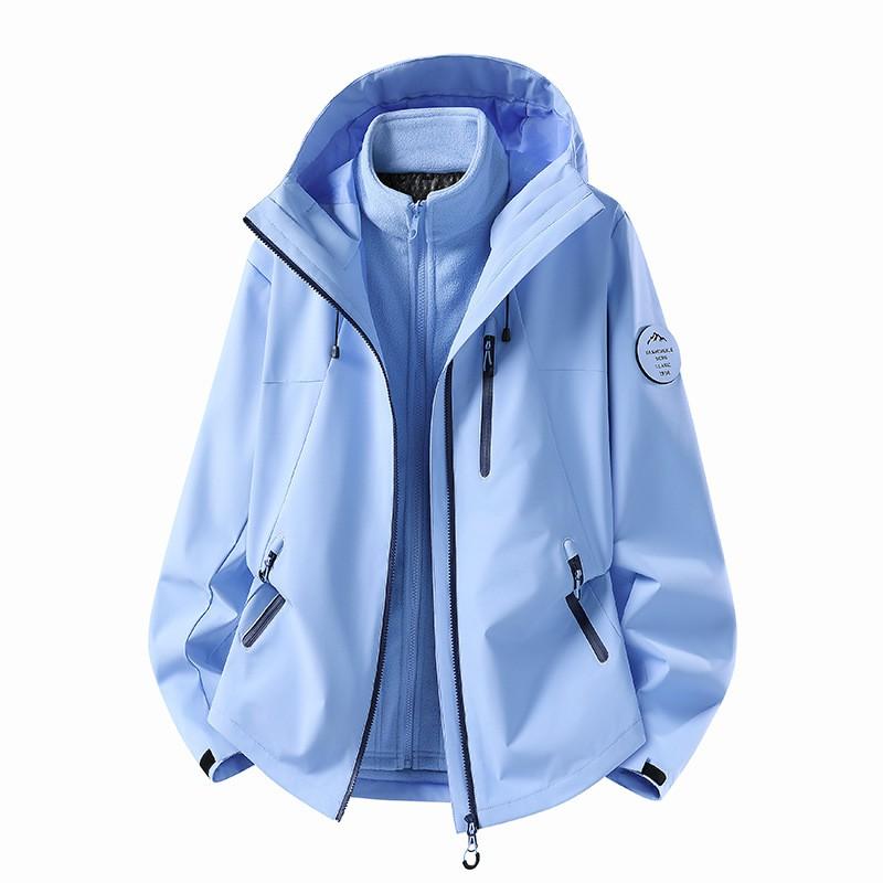 Mens Womens 3-in-1 Waterproof Windproof Hiking Jacket With Fleece Liner Outdoor Trekking Camping 2026