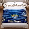 Leeds Rhinos Printed Flannel Blanket Custom Name Text Soft Warm Throw For Bedroom Holiday Gift