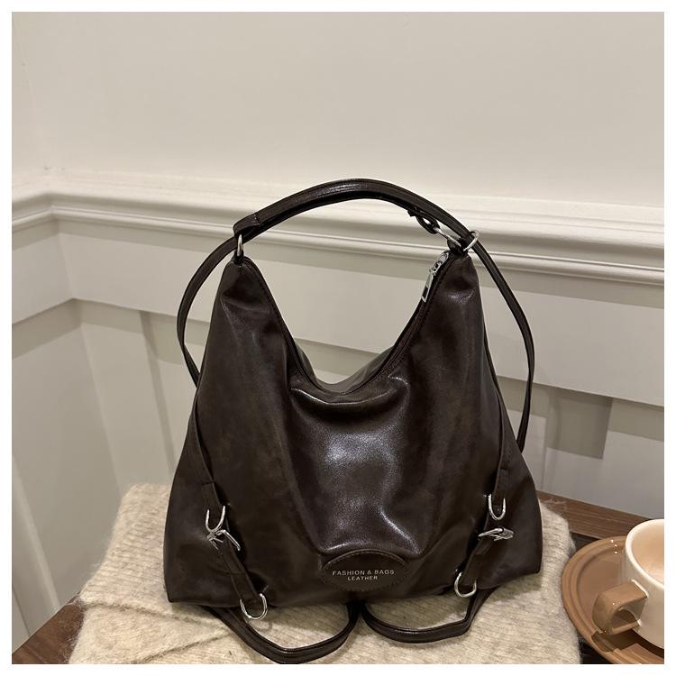 2024 Winter Korean Retro Soft Leather Tote Backpack - Fashionable, Simple, High-Value, Multifunctional Shoulder Bag