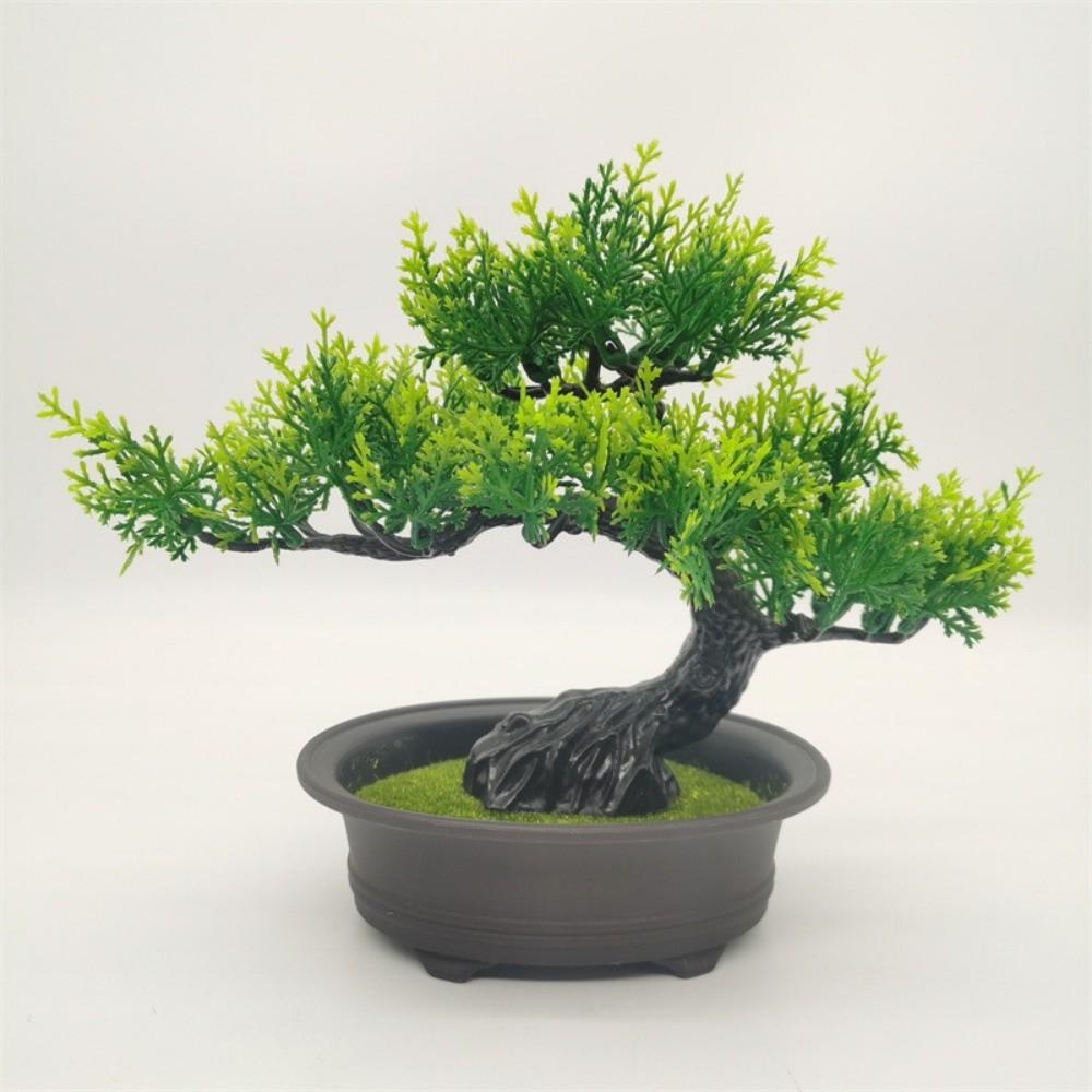 Zielone Sztuczne Drzewko Bonsai Sosna Pozdrowień Sztuczna Roślina w Doniczce Sztuczna Roślina Zielona Dekoracja Domu