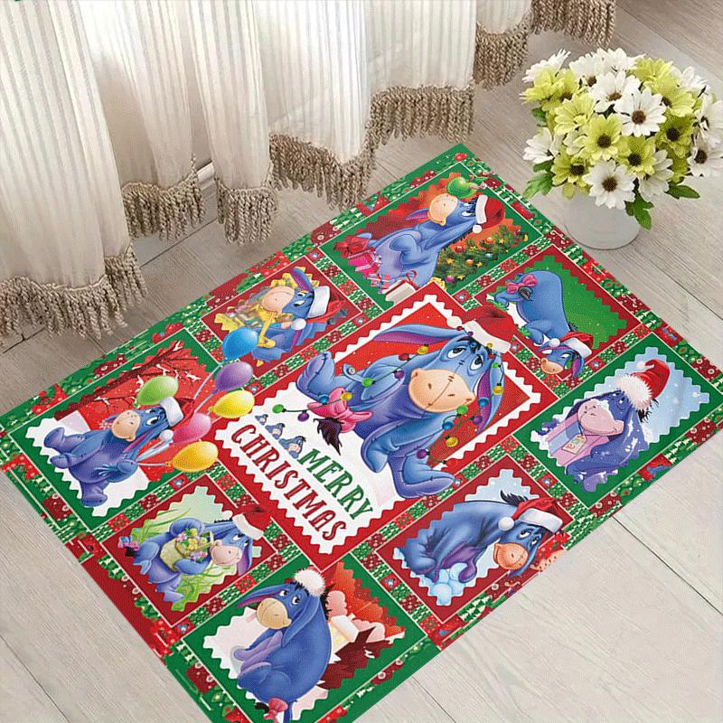 

1pc Christmas Eeyore Rug Anti Slip, Non Shedding, Stain Defying, Ideal for Living, Bedroom & Laundry Handcrafted Home Decor 60cm by 90cm