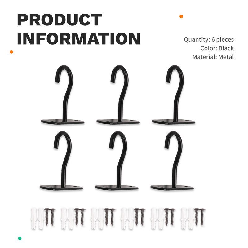 Gut-6 Stück Deckenhaken zum Aufhängen von Pflanzen, Wandhaken für Pflanzgefäße Metallaufhänger für Zimmer- und Außenpflanzentöpfe Halter