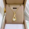 DIEYURO 316L Stainless Steel Steell Elegant Pearl Zircon Water Bottle Pendant Necklace Earrings Set Girl New Trend Jewelry Gift