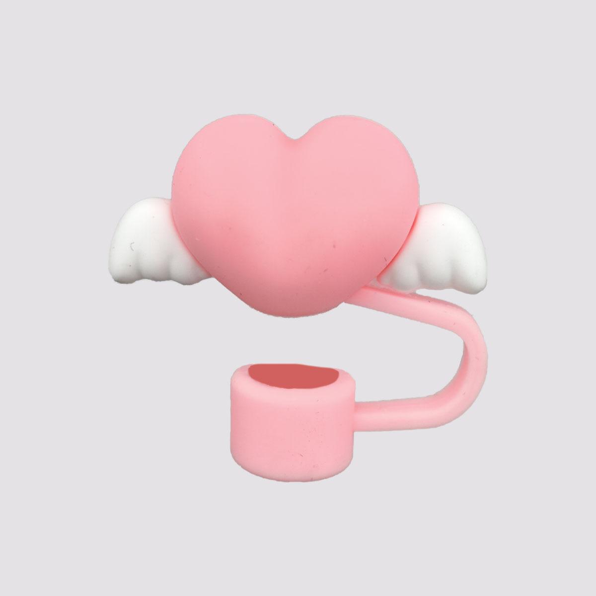 

Love Wing Straw Cap Cup 10mm Set Home Goods Heart-Shaped Caps Hit Product