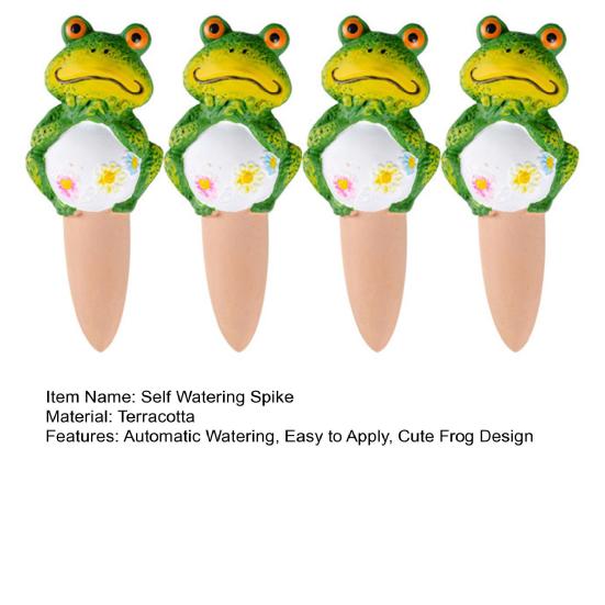 4Pcs Terracotta Self Watering Frog Planter Watering Spikes Slow Insert Automatic Spikes Cute Release Watering Tools