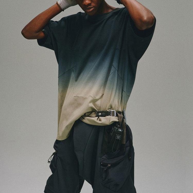 Adidas Originals X Hamcus Collaboration SS23 Gradient Crew Neck Short Sleeve T-Shirt Unisex Tops Charcoal-Black HY4192