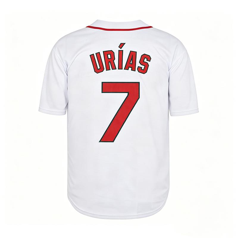 Men's Vintage-Style Stitched Baseball Jerseys   7 Urias  34 Mexico  S-3XL