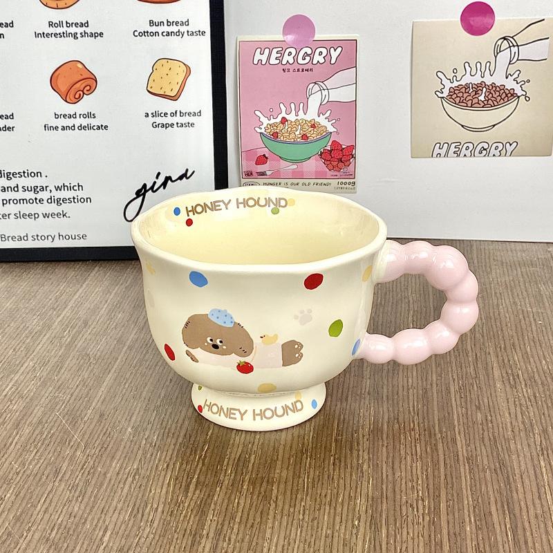 

Милая керамическая кружка с щенком, чашка для воды для девушки/пары, офисная кофейная кружка, подарок на день рождения лучшему другу, керамическая кружка 301-400ml