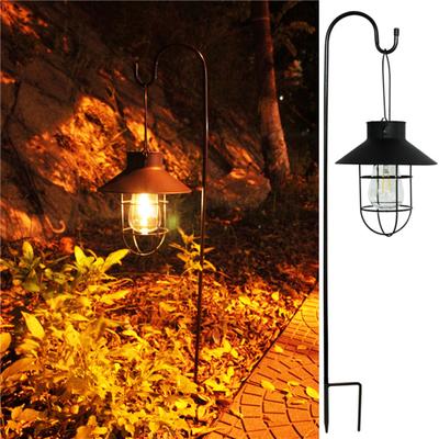 Retro závěsná solární lampa venkovní vodotěsné dekorativní světlo s wolframovou žárovkou pro zahradní terasu