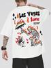 ROMWE Street Life Uomo Street Style Divertente Stampato T-shirt Manica Corta, Adatta per l'uso quotidiano in primavera e in estate