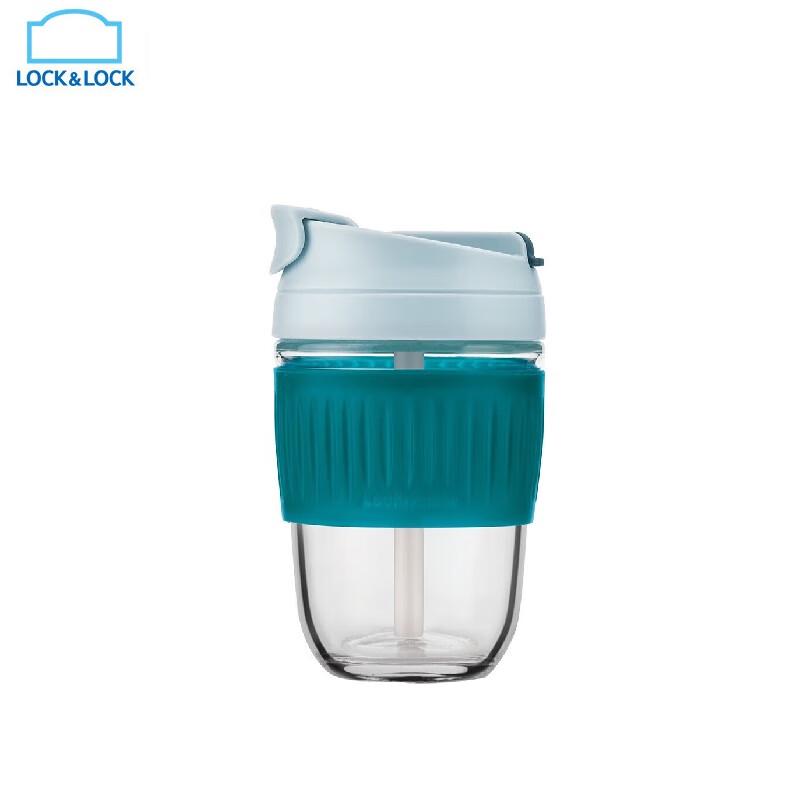 LOCK&LOCK Portable Glass Coffee Mug with Straw