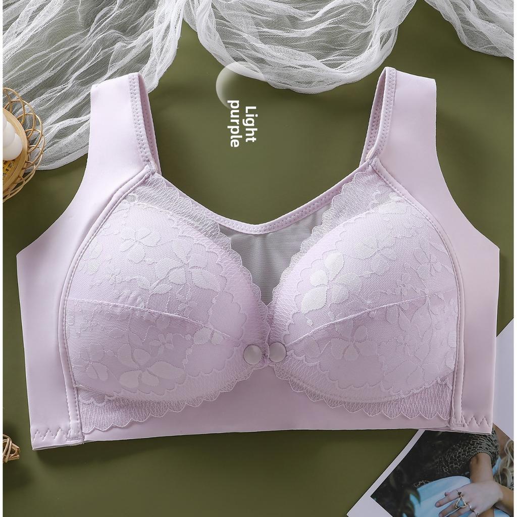 Maternity Nursing Bra Lace Thin Front Closure Breastfeeding Bra Pregnancy Postpartum Push Up Anti Sagging Comfortable Supportive Underwear
