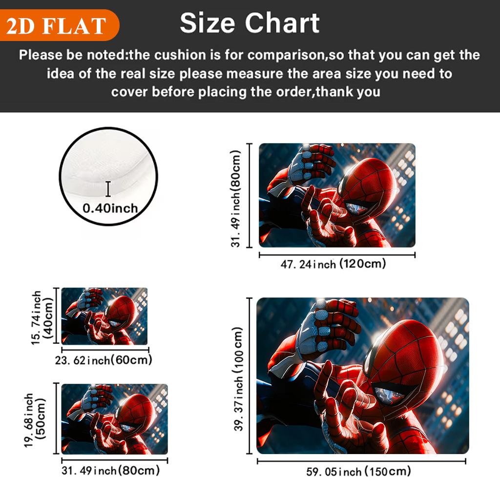 1pc MARVEL Spiderman Shoots Web Bath Mat & Rug Suitable for Bathroom, Kitchen, Bedroom Entrance - Large Non-Slip Flannel with
