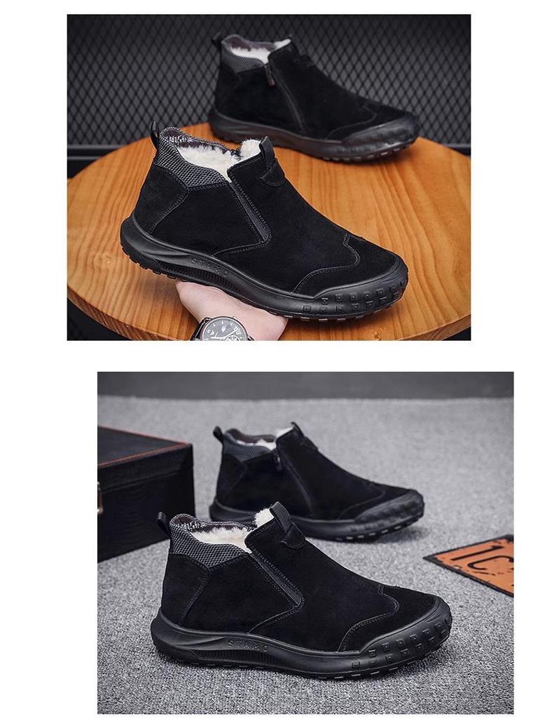 Men’s Winter Snow Boots: Trendy, Warm, Non-Slip, Plus Velvet, Thick Casual Cotton Shoes