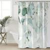 Open 1pc Green Branch Digital Print Polyester Bathroom Decor and Accessories Shower Curtain No Drill Partition Bath Curtain