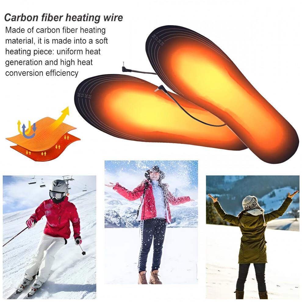 Heated Insole, USB Rechargeable Thermal Insoles Foot Warmer for Outdoor Hunting Fishing Hiking Camping Unisex